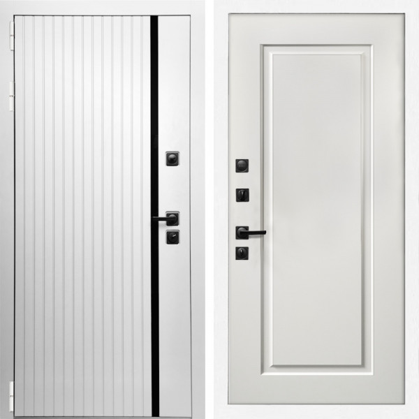 Входная дверь Вертика + ФЛ-119 белый матовый