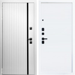 Входная дверь Вертика + Гладкая белый матовый