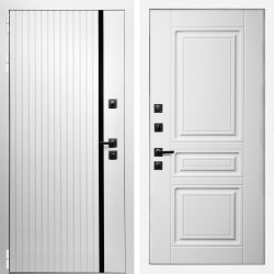 Входная дверь Вертика + Классика белый матовый