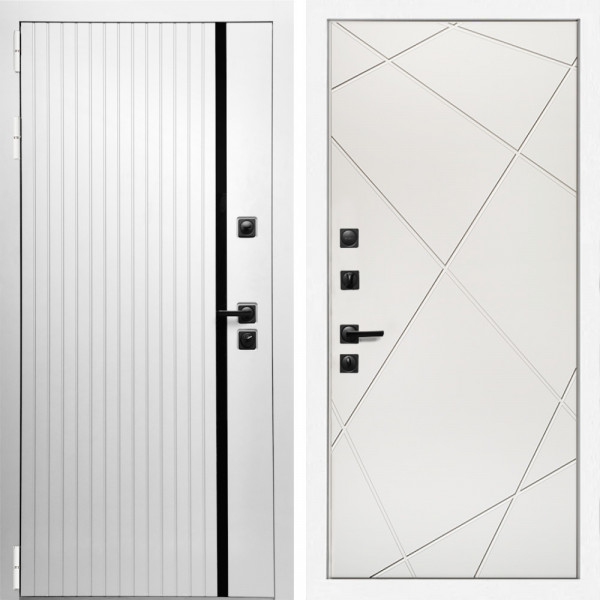 Входная дверь Вертика + Лучи белый