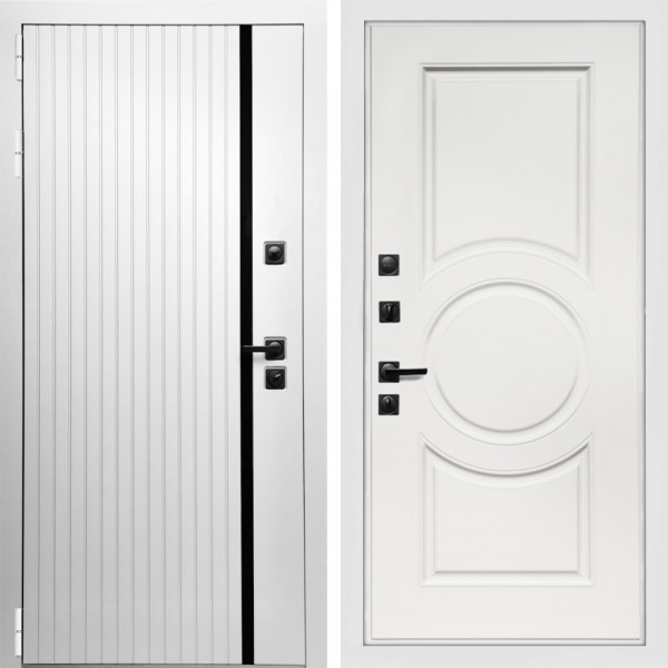 Входная дверь Вертика + МС-100 белый матовый