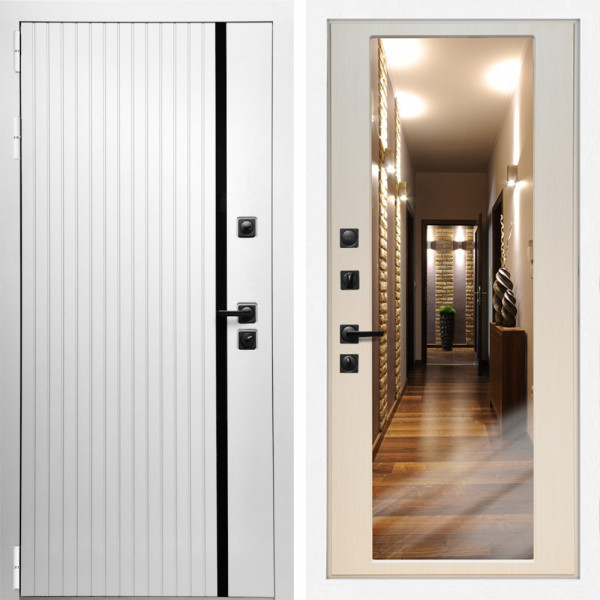 Входная дверь Вертика + Зеркало эко дуб