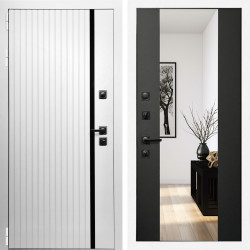 Входная дверь Вертика + Зеркало сб-16 черный кварц