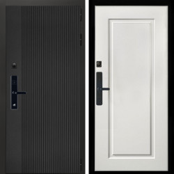 Входная дверь Вертикаль Блек SMART + ФЛ-119 белый матовый