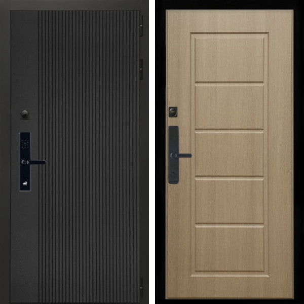 Входная дверь Вертикаль Блек SMART + ФЛ-39 эко дуб