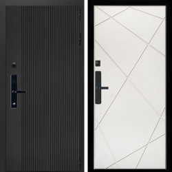 Входная дверь Вертикаль Блек SMART + Лучи белый