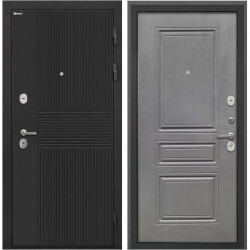 Входная дверь Интекрон Сицилия Шагрень черная ФЛ-326М ФЛ-243-м Графит вуд дуб
