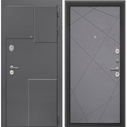 Входная дверь Интекрон Брайтон 3d Лучи-М Софт Графит