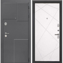 Входная дверь Интекрон Брайтон 3d Лучи-М Софт Милк