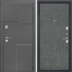 Входная дверь Интекрон Брайтон 3d Штукатурка графит гладкая