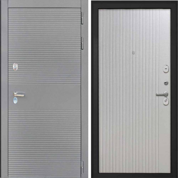 Входная дверь Интекрон Брайтон антрацит Чесура светлая ФЛ-566