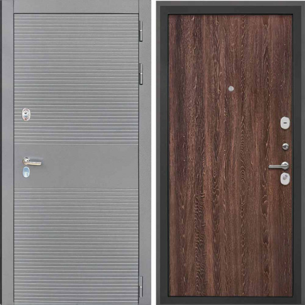 Входная дверь Интекрон Брайтон антрацит Дуб филадельфия коньяк