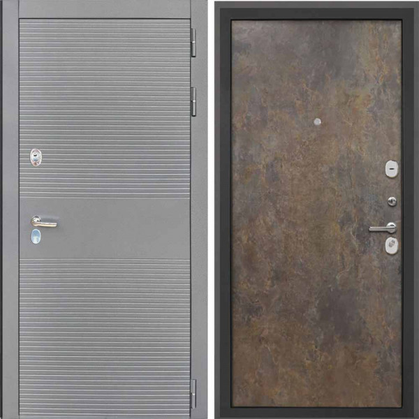 Входная дверь Интекрон Брайтон антрацит Гранж Гладкая