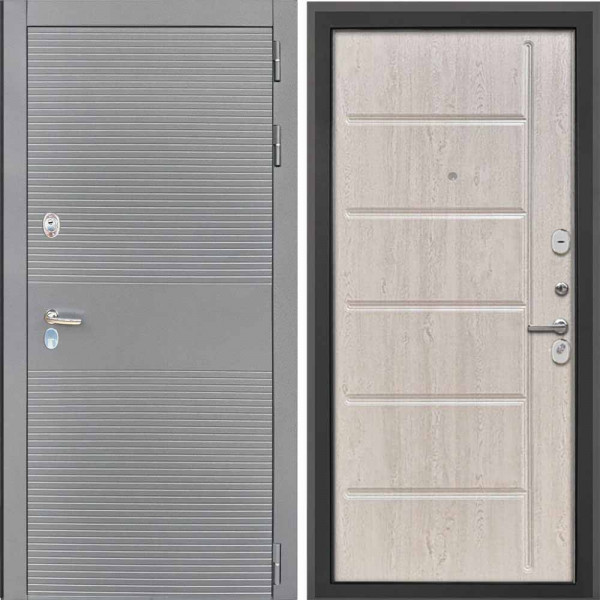 Входная дверь Интекрон Брайтон антрацит Сосна белая ФЛ-102