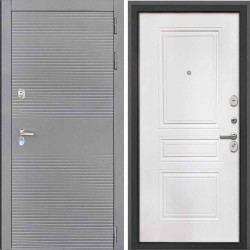 Входная дверь Интекрон Брайтон антрацит Белая матовая ФЛ-243-М