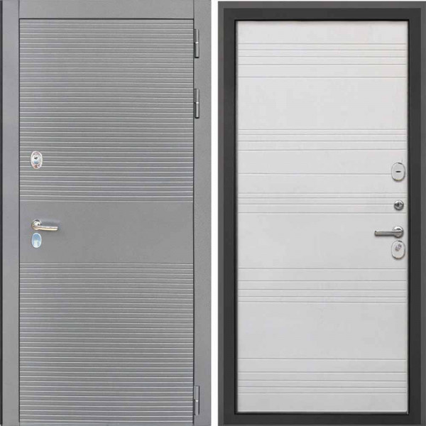 Входная дверь Интекрон Брайтон антрацит Белый Ясень ФЛ-316