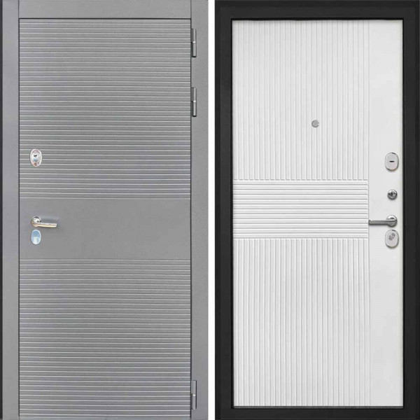 Входная дверь Интекрон Брайтон антрацит Мэджик шифон белый ФЛ-326М