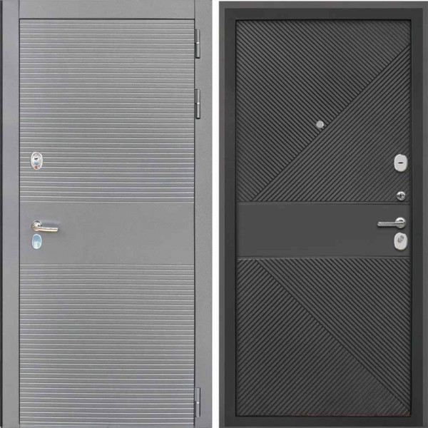 Входная дверь Интекрон Брайтон антрацит ФЛ-613 черная эмаль