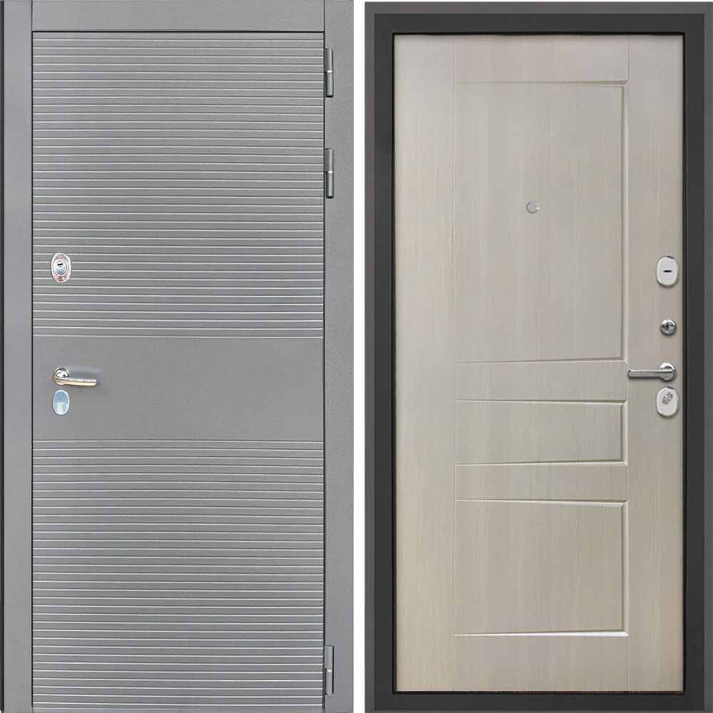 Входная дверь Интекрон Брайтон антрацит ФЛ-638М лиственница беж