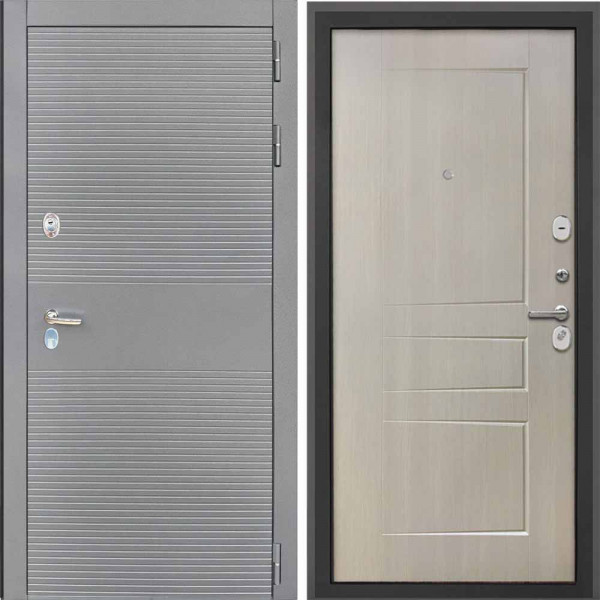 Входная дверь Интекрон Брайтон антрацит ФЛ-638М лиственница беж