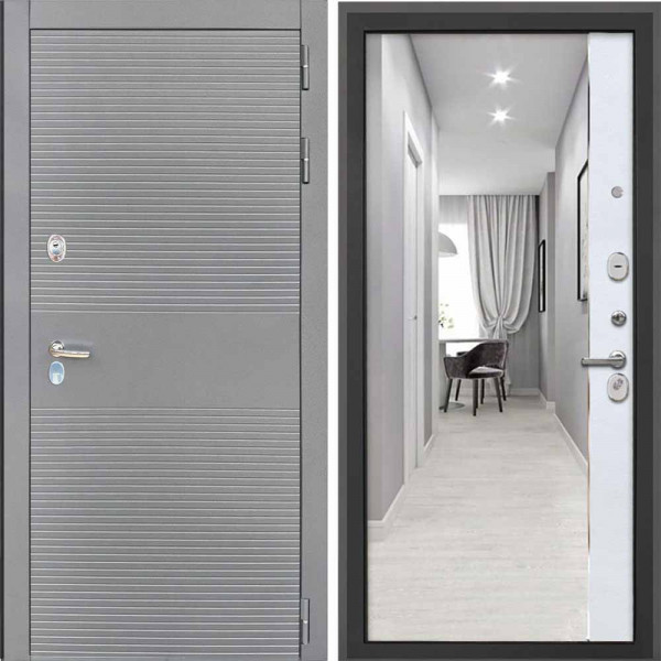 Входная дверь Интекрон Брайтон антрацит ФЛЗ-305 Лофт белый