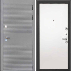 Входная дверь Интекрон Брайтон антрацит Силк Сноу гладкая (белая)