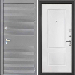 Входная дверь Интекрон Брайтон антрацит Белая матовая КВ-2