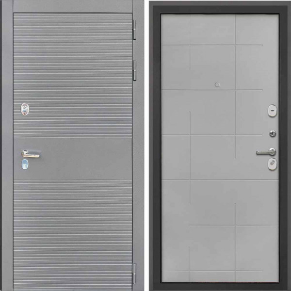 Входная дверь Интекрон Брайтон антрацит Мэджик Тин. ФЛ-6 Геометрия