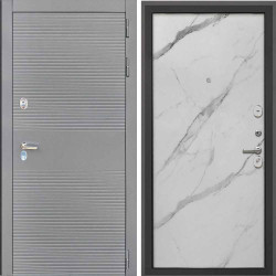 Входная дверь Интекрон Брайтон антрацит Мрамор натур арктик гладкая