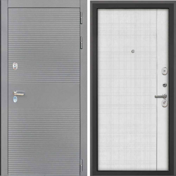 Входная дверь Интекрон Брайтон антрацит Лофт Белый В-07