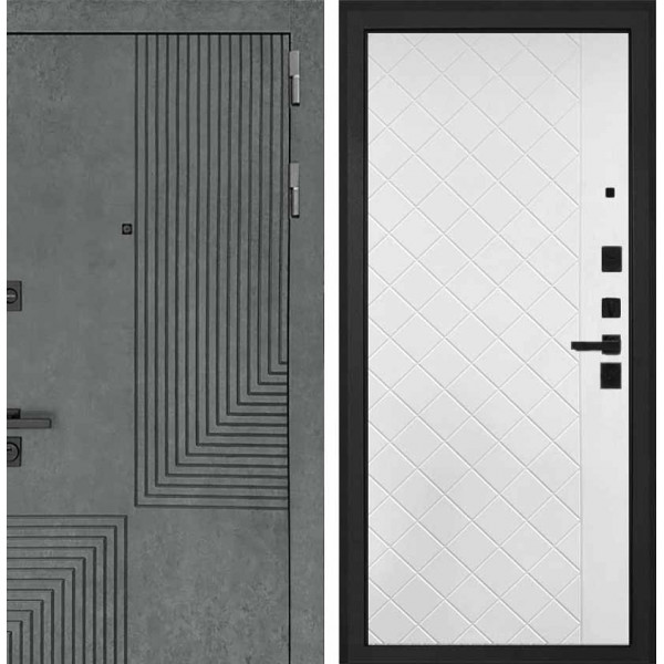 Входная дверь Интекрон Фараон ФЛ-Ромбы Силк ясень белый