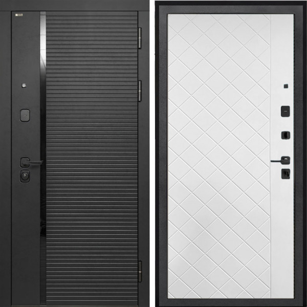 Входная дверь Интекрон Форте ФЛ-Ромбы Силк ясень белый