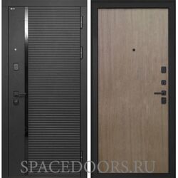 Входная дверь Интекрон Форте Шпон венге коричневый гладкая