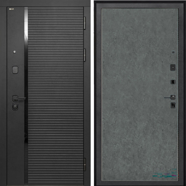 Входная дверь Интекрон Форте Штукатурка графит гладкая