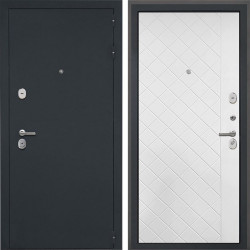 Входная дверь Интекрон Гектор ФЛ-Ромбы Силк ясень белый