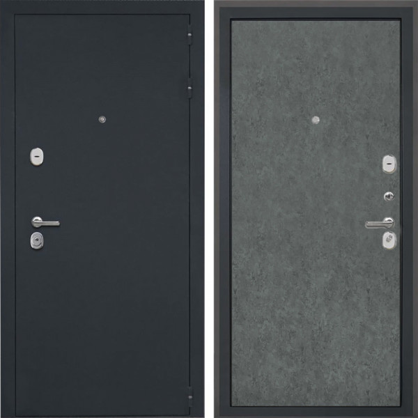 Входная дверь Интекрон Гектор Штукатурка графит гладкая