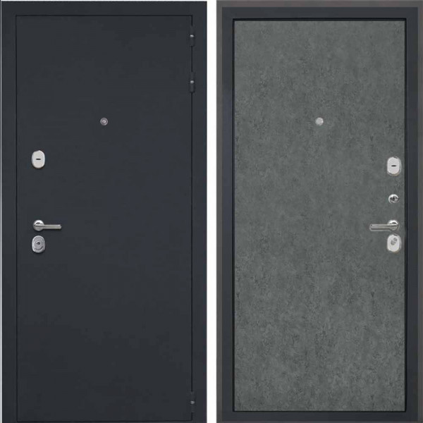 Входная дверь Интекрон ГРЕЦИЯ Штукатурка графит гладкая