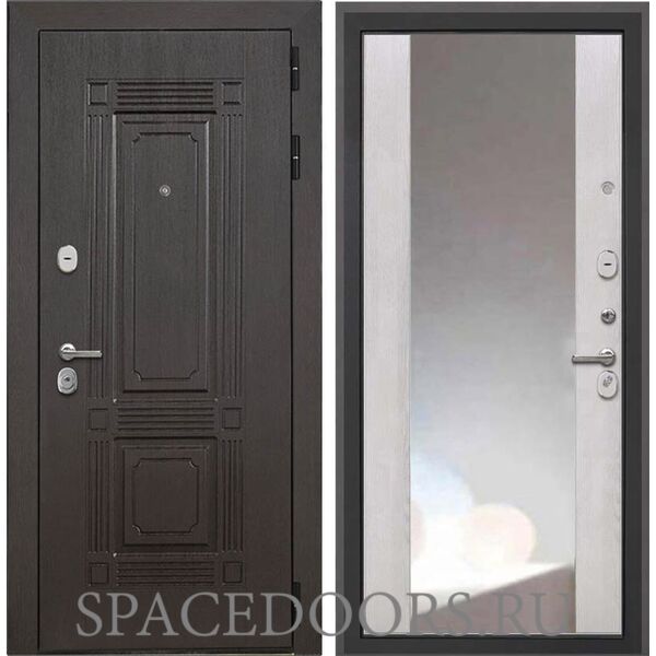 Входная дверь Интекрон Италия коричневый ФЛЗ-516 зеркало сосна белая