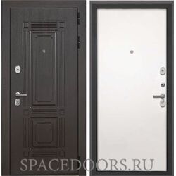 Входная дверь Интекрон Италия коричневый Силк Сноу гладкая (белая)