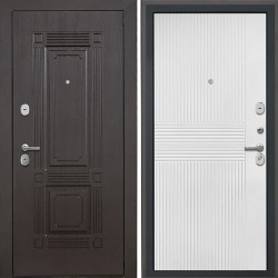 Входная дверь Интекрон Италия коричневый ФЛ-326М Мэджик шифон (белый)