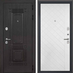 Входная дверь Интекрон Италия коричневый ФЛ-Ромбы Силк ясень белый