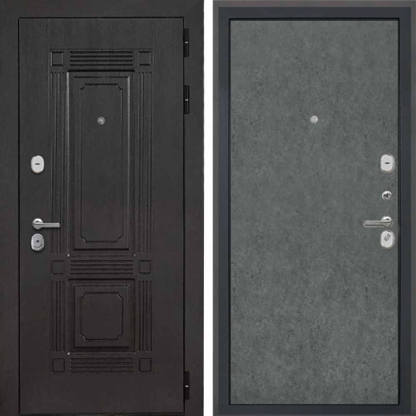 Входная дверь Интекрон Италия коричневый Штукатурка графит гладкая