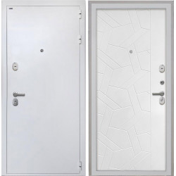 Входная дверь Интекрон КОЛИЗЕЙ белая шагрень / Ясень силк белый ФЛ-306