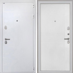 Входная дверь Интекрон КОЛИЗЕЙ белая шагрень / ФЛ-326М Мэджик шифон (белый)