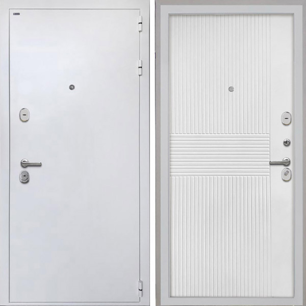 Входная дверь Интекрон КОЛИЗЕЙ белая шагрень / ФЛ-326М Мэджик шифон (белый)