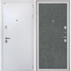 Входная дверь Интекрон КОЛИЗЕЙ белая шагрень / Штукатурка графит гладкая