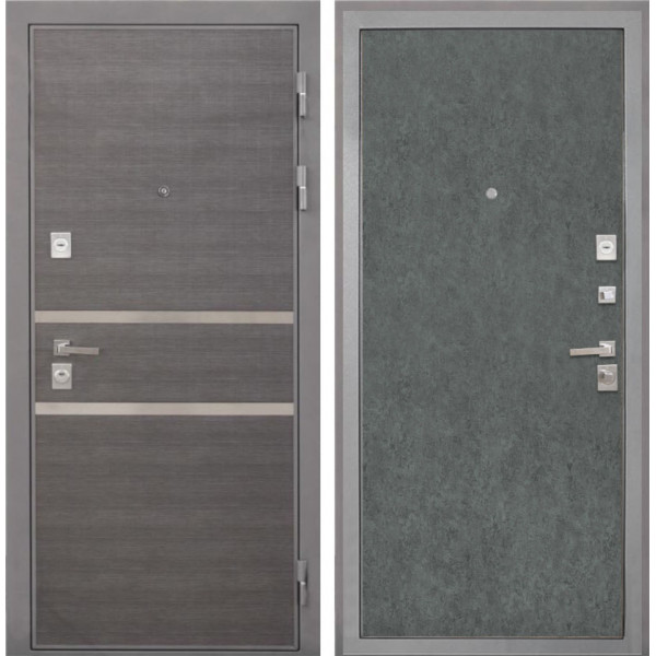 Входная дверь Интекрон НЕАПОЛЬ Штукатурка графит гладкая