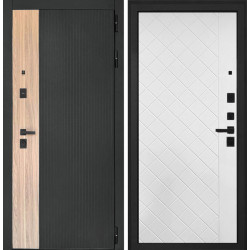 Входная дверь Интекрон Премьера ФЛ-Ромбы Силк ясень белый