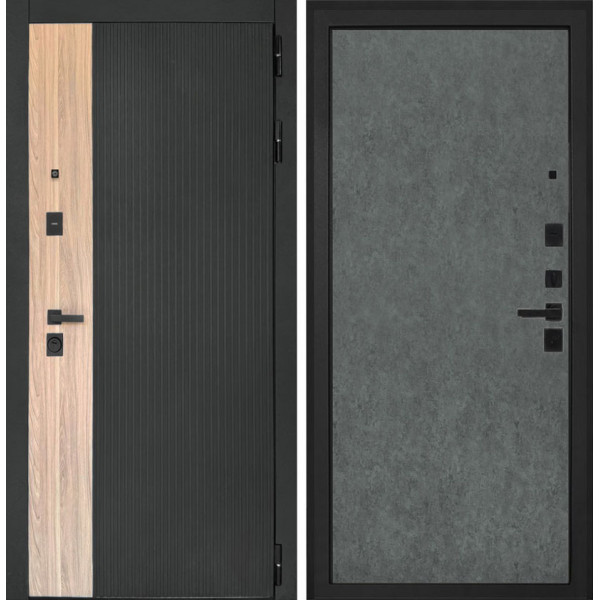 Входная дверь Интекрон Премьера Штукатурка графит гладкая