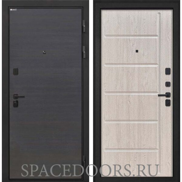Входная дверь Интекрон Профит Black Эковенге поперечный Сосна белая ФЛ-102